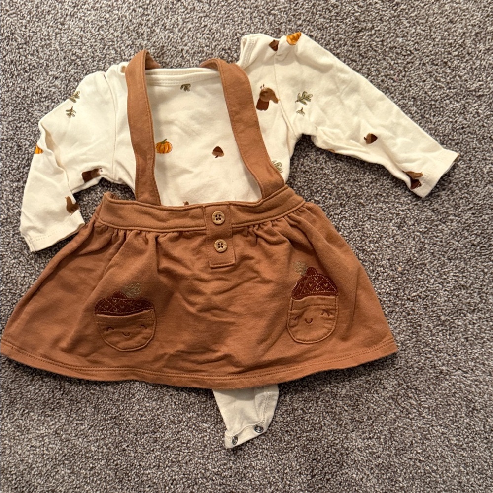 Carter's dress romper with onesie size 3 months